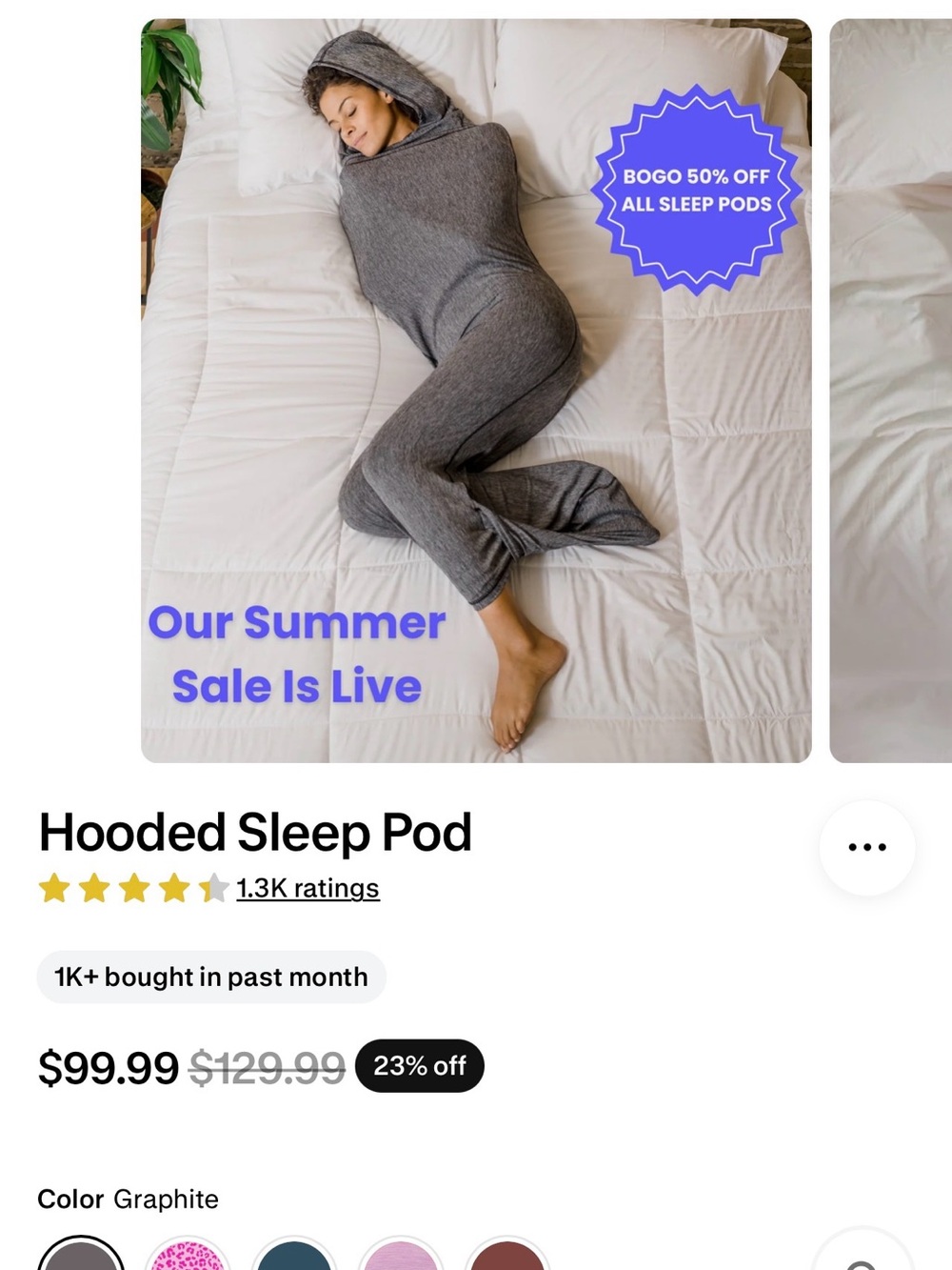 Hooded Sleep Pod — Graphite Cozy Wearable Blanket